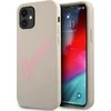 GUESS kietas dėklas GUHCP12SLSVSGP silikoninis vintažinis iPhone 12 mini Rožinis/pilkas