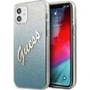 Apple iPhone 12 Mini Guess dėklas Glitter Gradient Script (GUHCP12SPCUGLSBL) mėlynos spalvos