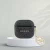 Guess 4G Script PC/PU Charm dėklas skirtas Apple AirPods 4 juodos spalvos