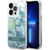 Apple iPhone 14 Pro Guess dėklas Flower Liquid Glitter žalios spalvos