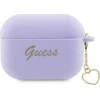 Guess GUAP2LSCHSU AirPods Pro 2 (2022/2023) dėklas violetinės spalvos silikoninis Charm Heart Collection