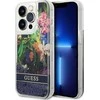 Dėklas GUESS GUHCP14LLFLSB IPHONE 14 PRO 6.1 "Mėlynas/Mėlynas HARDCASE FLOWER LIQUID GLITTER