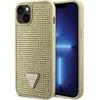 Guess GUHCP14SHDGTPD Apple iPhone 14 / 15 / 13 6.1″ auksinis kietas dėklas Rhinestone Triangle