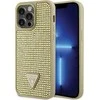 Guess telefono dėklas iPhone 14 Pro Max 6,7 GUHCP14XHDGTPD auksinis dėklas Rhinestone Triangle