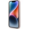 Guess telefono dėklas iPhone 14 Pro Max 6,7 GUHMP14XSBPLP rožinė hard telefono dėklas Liquid Silikoninis Logo Plate MagSafe