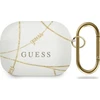 Dėklas „Guess GUACAPTPUCHWH AirPods Pro“ ausinės, ausinės su dangteliais ir baltomis „Gold Chain Collection“