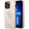 Guess GUHCP14X4GMGPI iPhone 14 Pro Max 6.7" rožinis/rožinis kietas 4G dėklas, didelis metalinis logotipas