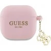 Dėklas Guess GUA4LECG4P AirPods 4 cover pink Silicone 4G Charm