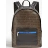 Guess, Dan, Synthetic Leather, Textile Backpack, Juodas/Brown, For Men
