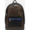 Guess, Dan, Synthetic Leather, Textile Backpack, Juodas/Brown, For Men