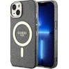 Apple iPhone 14 Guess dėklas Glitter Gold MagSafe (GUHMP14SHCMCGK) juodos spalvos