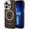 Dėklas Guess GUHMP14LHTCMK iPhone 14 Pro 6.1" juodas/juodas hard case Gold Outline Translucent MagSafe