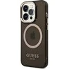 Dėklas Guess GUHMP14LHTCMK iPhone 14 Pro 6.1" juodas/juodas hard case Gold Outline Translucent MagSafe