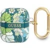 Apple AirPods ausinių dėklas Guess AirPods Flower Strap Collection (GUA2HHFLN) žalios spalvos