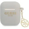 Apple AirPods Guess silikoninis Charm 4G Collection (GUA2LSC4EG) ausinių dėklas pilkos spalvos