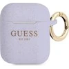 Dėklas Guess GUA2SGGEU „AirPods“ dangtelis yra purpurinis / violetinis silikono blizgesys