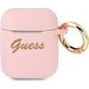 Apple AirPods Guess silikoninis Vintage Script (GUA2SSSI) ausinių dėklas rožinės spalvos