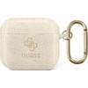 Guess apsauginis dėklas GUA3UCG4GD Glitter Collection, skirtas AirPods 3 smėlio spalvos