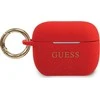Dėklas Guess Silicone Glitter Case for AirPods Pro - Raudona