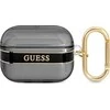 Apple AirPods Pro ausinių dėklas Guess AirPods Strap Collection (GUAPHHTSK) juodos spalvos