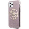 Guess GUHCN58PCUGLPI iPhone 11 Pro rožinė/rožinė kietas dėklas 4G Circle Blizgučiai