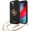 „Guess“ GUHCP12LLSC4GBK iPhone 12 Pro Max6,7" juodas/juodas kietas dėklas 4G auksinės grandinėlės kolekcija