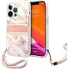 Dėklas Guess GUHCP13LKMABPI iPhone 13 Pro / 13 6,1" rožinis/pink hardcase Marble Strap Collection