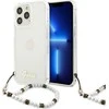 Guess GUHCP13LKPSWH iPhone 13 Pro / 13 6,1" skaidrus kietas dėklas Baltas Pearl