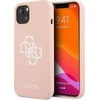 Apple iPhone 13 Mini Guess Hard dėklas Silicone 4G Logo (GUHCP13SLS4GWPI) rožinės spalvos