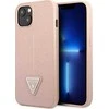 Guess GUHCP13SPSATLP Apple iPhone 13 mini 5,4″ rožinės spalvos kietas dėklas SaffianoTriangle Logo