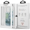 Guess GUHCP13XLFLSN Apple iPhone 13 Pro Max 6,7″ žalias kietas dėklas Flower Liquid Glitter