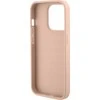 Guess GUHCP15LPCRTHCP Apple iPhone 15 Pro 6.1″ rožinės spalvos kietas dėklas Croco Triangle Metal Logo