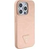 Guess GUHCP15LPCRTHCP Apple iPhone 15 Pro 6.1″ rožinės spalvos kietas dėklas Croco Triangle Metal Logo