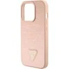 Guess GUHCP15LPCRTHCP Apple iPhone 15 Pro 6.1″ rožinės spalvos kietas dėklas Croco Triangle Metal Logo
