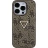 Apple iPhone 15 Guess Hardcase Grip Stand 4G Triangle Strass (GUHCP15SPGS4TDW) telefono dėklas rudos spalvos