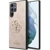 „Guess GUHCS22L4GMGPI S908 S22“ itin rausvas/rožinis kietas dėklas su dideliu metaliniu logotipu