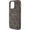 Guess GUHMP14LG4GFRW Apple iPhone 14 Pro 6.1" rudos spalvos dėklas 4G Collection Leather Metal Logo MagSa