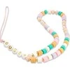 Guess pakabukas GUSTFLWP telefono dirželis rožinės spalvos Heishi Beads