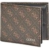 „Guess“ „Vezzola“ tekstilinė piniginė su atvartu, rudas logotipas, vyrams