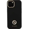 Guess GUHCP15M4DGPK Apple iPhone 15 Plus / 14 Plus 6.7″ juodos spalvos kietas dėklas Silicone Logo Strass 4G