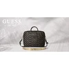 Guess 4G Peony Front Pocket Zipper Triangle Logo Nešiojamas kompiuteris Bag 16" - Juodas