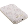 Guess Powerbank indukcinis 15W GUPB5FP4EMGP 5000mAh rožinės spalvos 4G Leather Metal Logo MagSafe