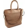Guess, Sicilia, Synthetic Leather, Textile Handbag, Lined Compartment, Cognac, HWWG8490230, 30 x 30 x 12 cm