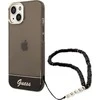 Apple iPhone 14 Guess dėklas Translucent Pearl Strap juodos spalvos