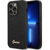 Dėklas Guess PC/TPU Glitter Flakes Metal Logo Case skirta iPhone 14 Pro Max, juodas