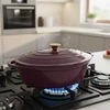 HAGE Emaliuota ketaus keptuvė žąsiui 6L HAGE Eggplant (DK34-eggplant)