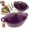 HAGE Emaliuota ketaus keptuvė žąsiui 6L HAGE Eggplant (DK34-eggplant)