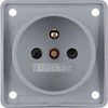 Hager Polo Hager Integro Flow Vienvietis lizdas be 16A 250V su kontaktų dangteliais pilka 961952506