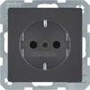 Hager Polo 47436086 SCHUKO lizdas Berker Q.1/Q.3 antracitinis aksomas 47436086