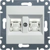 Hager Polo WL2160 Lumina Dvigubas kompiuterio lizdas RJ45 kat. 6 UTP baltas WL2160